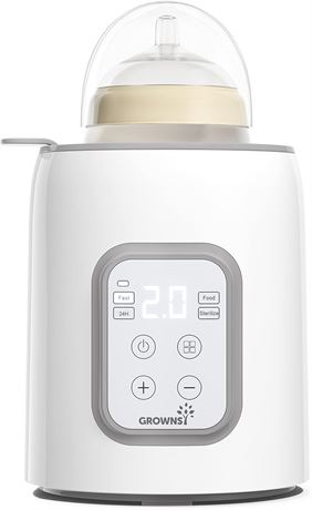 GROWNSY 8-in-1 Fast Baby Bottle Warmer with Timer & LCD Temp Control