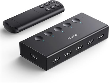 UGREEN switch HDMI 5 en 1, 4K HDR, télécommande, PS5/Xbox/TV