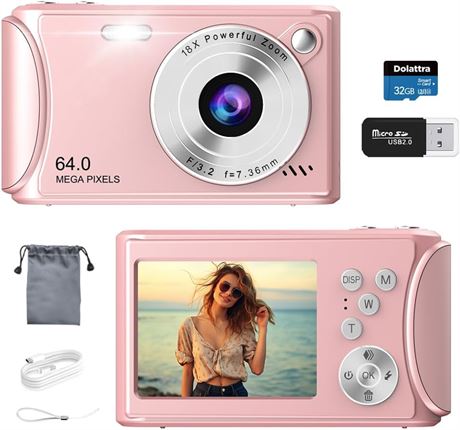 Appareil photo numérique 4K pour vlogging, 64 MP, zoom 18x