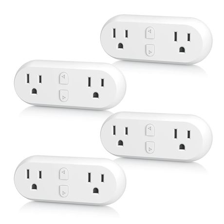 HBN Smart Plug Dual Socket WiFi Bluetooth 15A 4-Pack