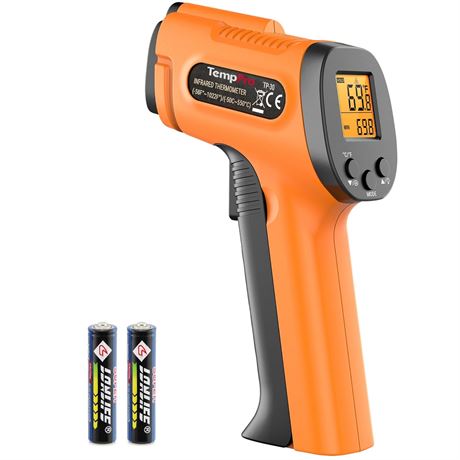 TempPro TP30 Infrared Thermometer with Adjustable Emissivity, -58 F 1022 F