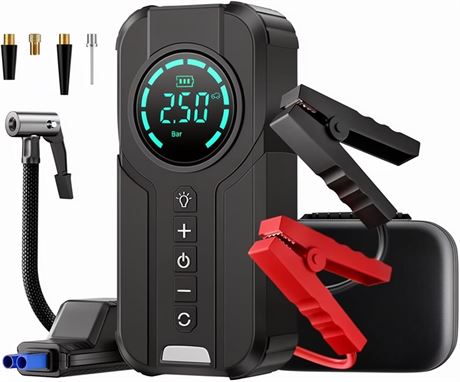 4-in-1 Air Compressor, Jump Starter & Power Bank 1000A, 12V 8400mAh