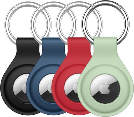 JETech Silicone Case for AirTag 2021 w/Keychain 4 pack