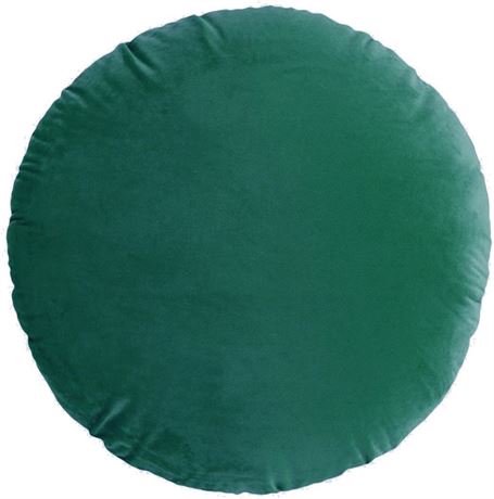 Housse coussin ronde YT-KOKE velours déco canapé lit vert foncé
