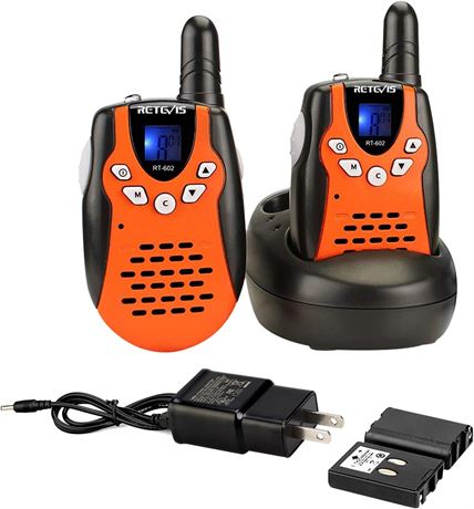 Retevis RT-602 Kids Rechargeable Walkie Talkies, VOX, Flashlight, Orange