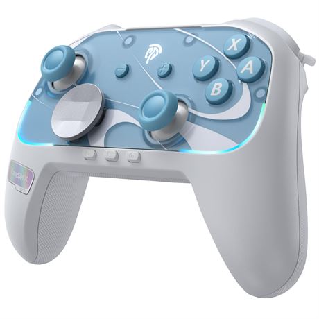 EasySMX S10 Switch Controller for Switch 2/PC Joystick RGB D-Pad - White