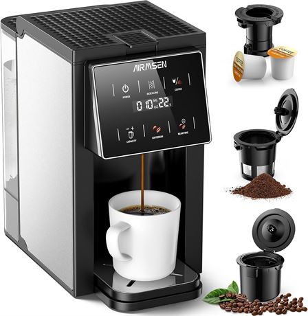 AIRMSEN 12-Cup Programmable Coffee Maker for K-Cup Pods & Ground 1000W