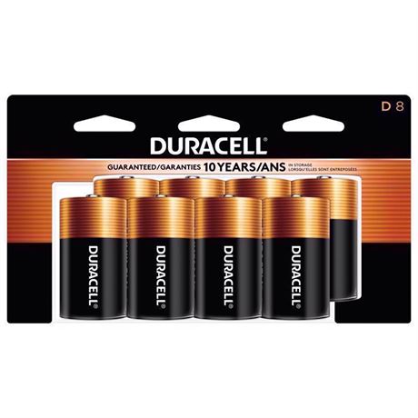 Duracell Coppertop D Alkaline Batteries, 8-Pack