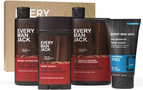 Every Man Jack Coffret bain et corps homme Cèdre + Sauge rouge