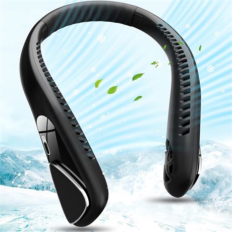 Portable Neck Fan – 5000mAh USB-C Bladeless (Black)