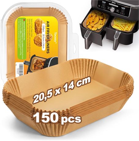 150pcs Air Fryer Parchment Paper Liners 8.1x5.5" Non-Stick for Ninja DualZone