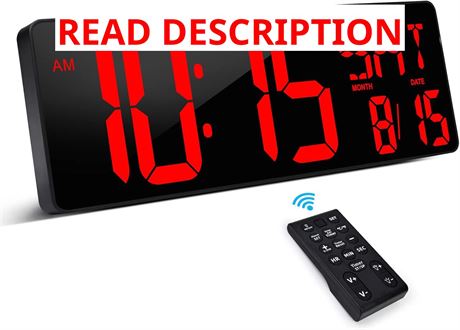Horloge Murale LED XREXS 16.5" Télécommande Température