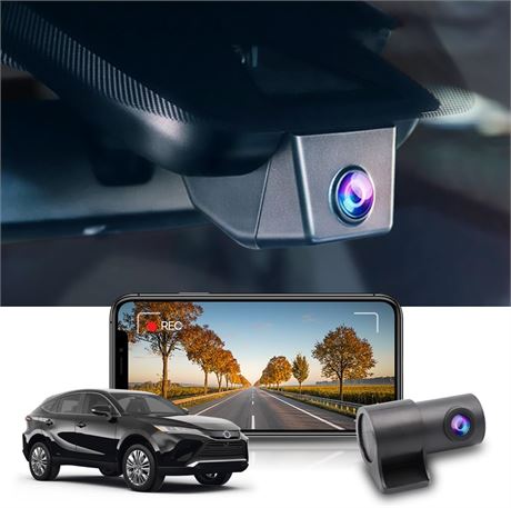Fitcamx Dual 2160P+1080P Dash Cam for Toyota RAV4 2019-2021 (Model A)