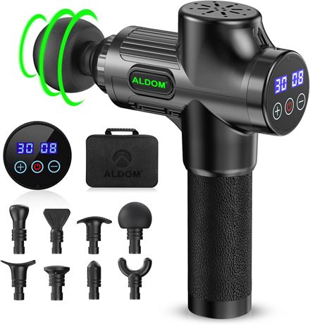Massage Gun, 30-Speed Levels, Portable, Quiet Motor with LCD Screen