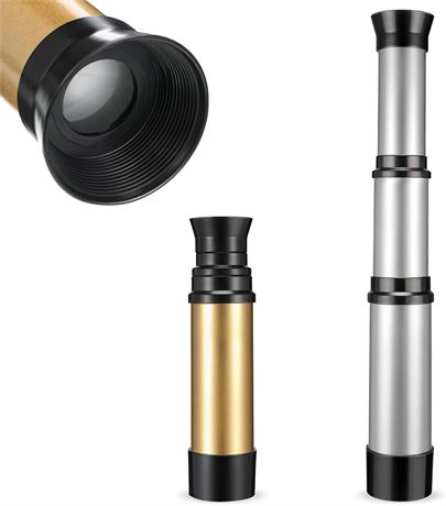 Xuhal 2-Piece Pirate Telescope Spyglass, Toy for Party Favors, Silver/Gold