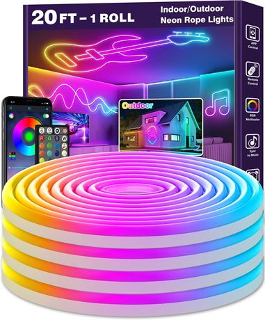 LETIANPAI Lumières Néon LED 6M, App/Contrôle à Distance, RGB
