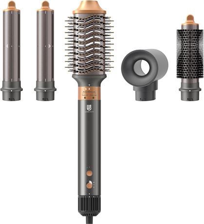 Brosse à Cheveux Sèche 5 en 1 webeauty, Ionique, Chauffante, Or