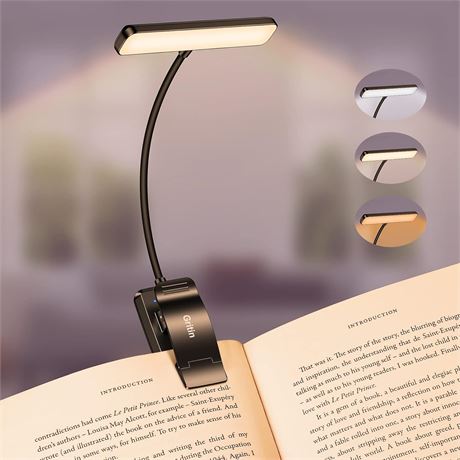 Lampe lecture Gritin 19 LED rechargeable pince mémoire 80h