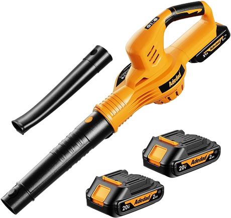 Leaf Blower Cordless, 20V Leaf Blowers with 2X Battery and Charger 150MPH 2 Spee