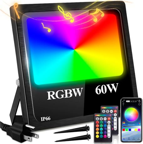 RGB LED Flood Light Color Changing Exterior Light Dimmable Outdoor Lamp