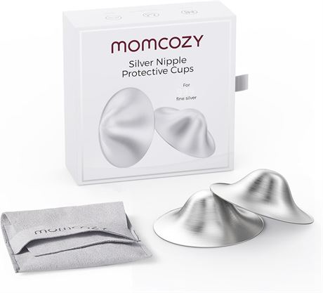 Momcozy 999 Silver Nipple Shields, Hole-Free Design, XXL