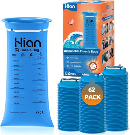 Hion Sacs   vomi jetables   62 x 1 000 ml   R sistants aux fuites, portable