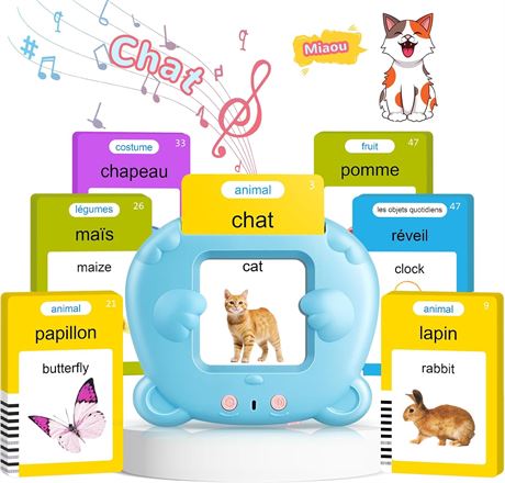 AHJ Kids Toddler Talking Flash Cards 224 Sight Words Educational Montessori Toy