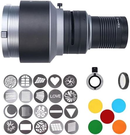 Kit Bowens Mount Snoot, Gobos 20 et filtres couleur pour Amaran 100DS/XS