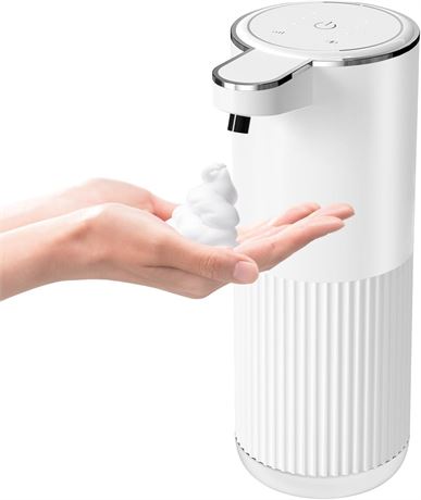 Distributeur Savon Mousse Automatique 380 mL, Capteur, 4 Niveaux Réglables