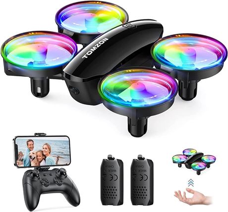 Drone TOMZON A23W avec caméra 1080p LED enfants 2 batteries
