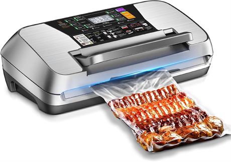 Machine sous vide 95kpa automatique avec cutter sacs rouleaux tuyau argent