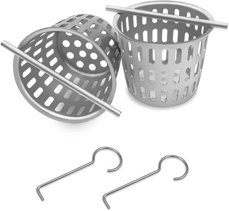 Filtre Cheveux Douche 2" Inox + Crochet 2pcs