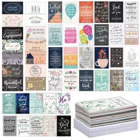 Juvale 48-Pack Religious Greeting Cards with Envelopes, 4x6”, Blank Inside