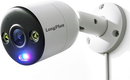 LongPlus 8MP 4K PoE Outdoor Security Camera with Spotlights