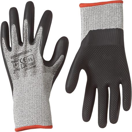 Amazon Basics 13 Gauge Polyester ECO-Latex Coated Work Gloves
