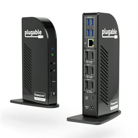 Plugable Triple Monitor USB-C Dock 100W Power Delivery 4K Support