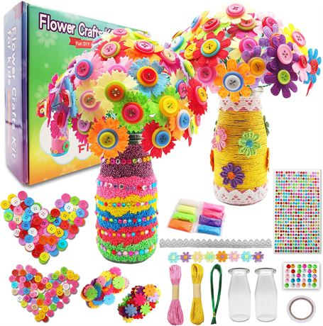 Kit DIY Bouquet de Fleurs Boutons Enfants 6-10 ans