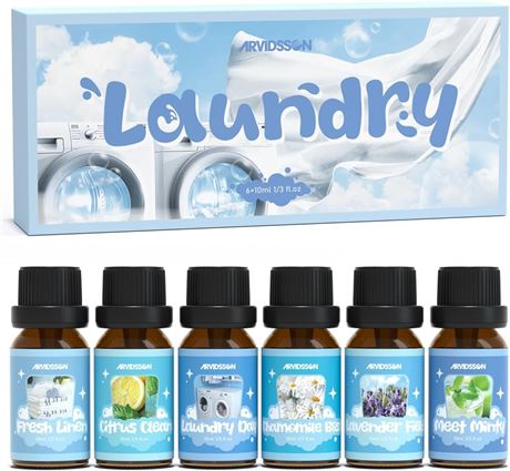 ARVIDSSON Laundry Oils Set for Diffuser & Dryer Balls - Fresh Linen, Mint