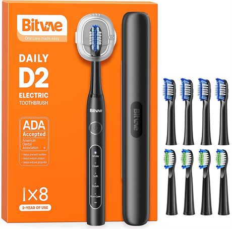 Brosse à dents électrique Bitvae ultrasonique rechargeable 8 têtes 5 modes