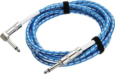 Câble Guitare PATIKIL 5m Jack 1/4" Bleu Tressé