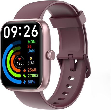 Smartwatch with Bluetooth Call, Alexa, HR & Sleep, 1.83" Dial, 100+ Modes