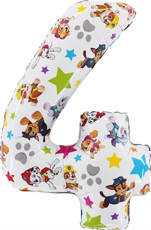 Ballon Chiffre Paw Patrol 26” Numéro 4 Fête Enfant