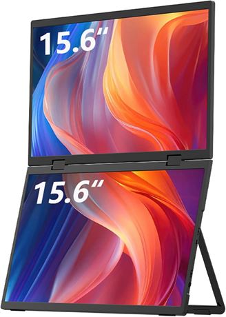 15.6" Dual-Screen Portable Monitor FHD IPS HDMI USB-C for Laptop/PS