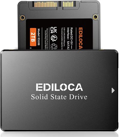 ES106 2TB SATA III 2.5" SSD Internal Drive Up to 550MB/s Black