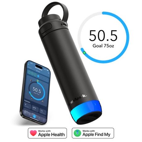 HidrateSpark PRO 2 21 oz Smart Hydration Tracking Water Bottle - Chug Black