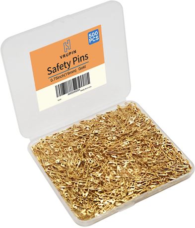 Épingles de Sûreté Dorées 500pcs 19mm Acier Nickelé Couture
