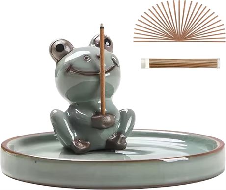 Porte-Encens Grenouille HSNQI + 40 Bâtons Céramique