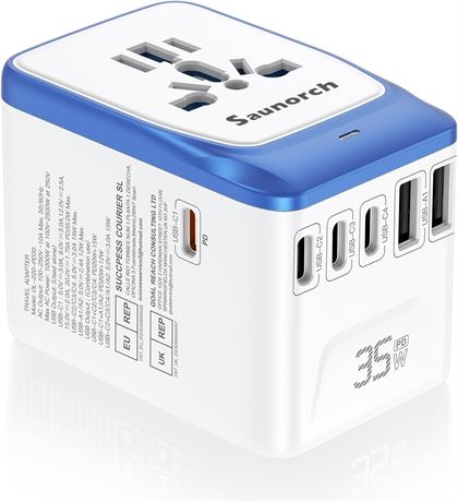 Adaptateur Voyage SAUNORCH Universal Travel Adapter PD 35W
