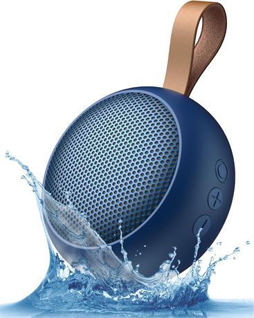 IPX7 Waterproof Bluetooth Speaker, 10W, BT 5.3, TF Card, Mic, 12H, Blue