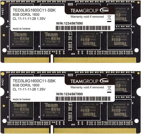 TEAMGROUP Elite TED3L16G1600C11DC-S01 2x RAM DDR3L 16 Go 1600 SODIMM